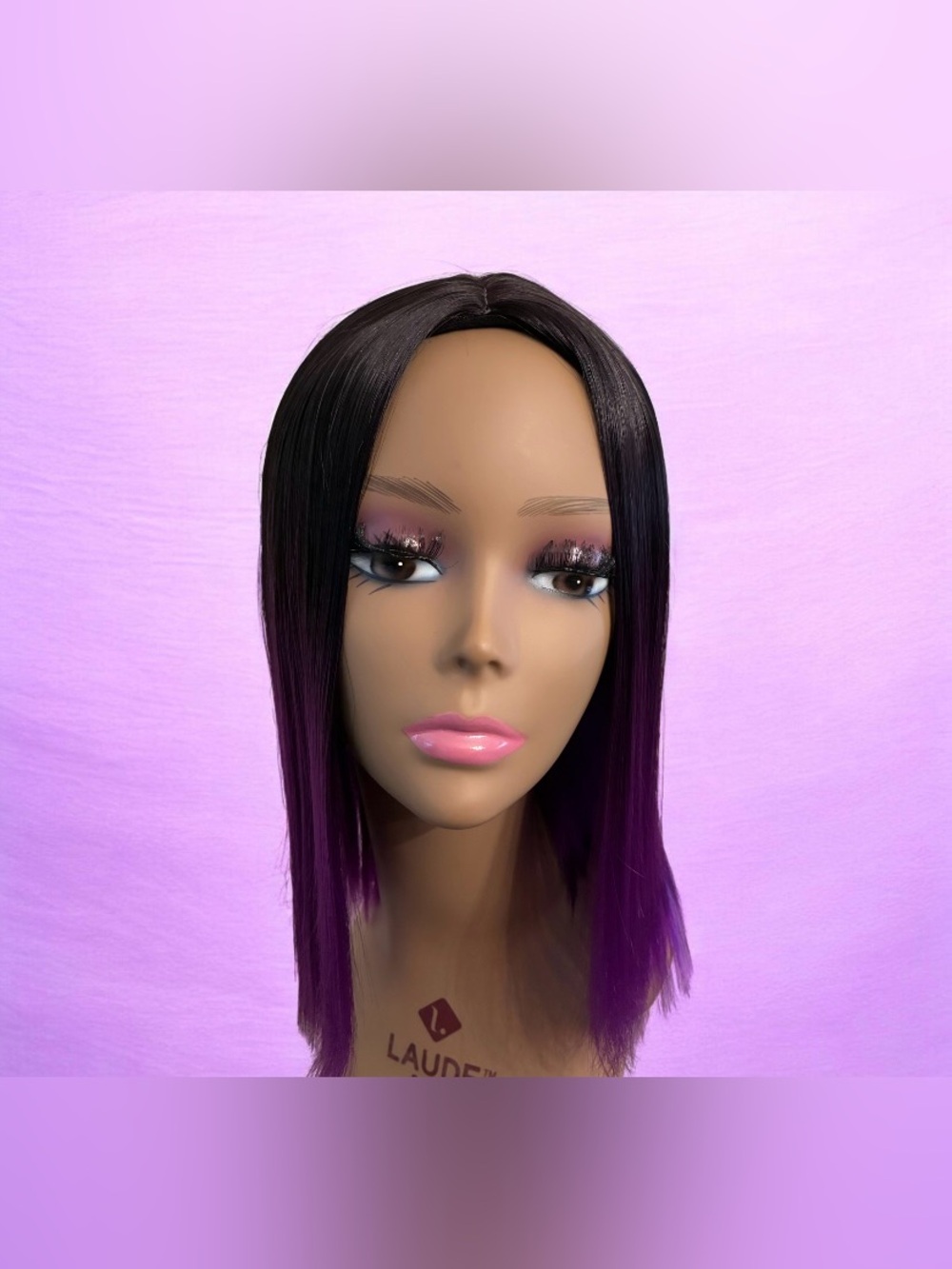 Straight Ombre Wig- Black to Purple